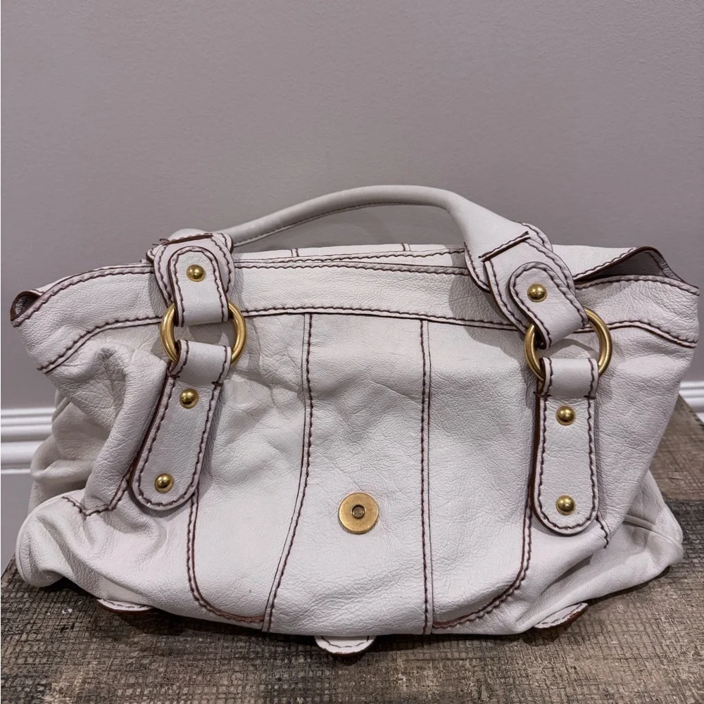 Valentino Garavani Off White Rock Studded Shoulder Leather Bag - Picture 3 of 5